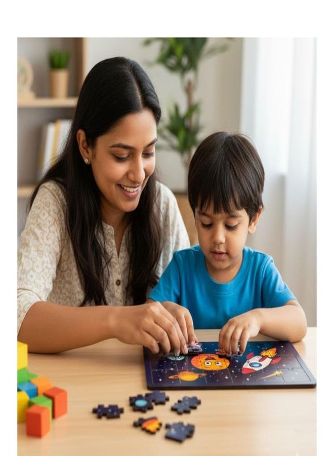 ESPtronics أحجية تركيب نظام الفضاء من إي إس بترونيكس للأطفال، أحجية تعليمية فضائية مع كواكب وصاروخ ورائد فضاء، لعبة تعليمية في مجالات العلوم والتكنولوجيا والهندسة والرياضيات للأطفال الصغار من عمر 4 إلى 8 سنوات، هدية مثالية لمرحلة ما قبل المدرسة ومنهج مونتيسوري للأولاد والبنات - Image 2